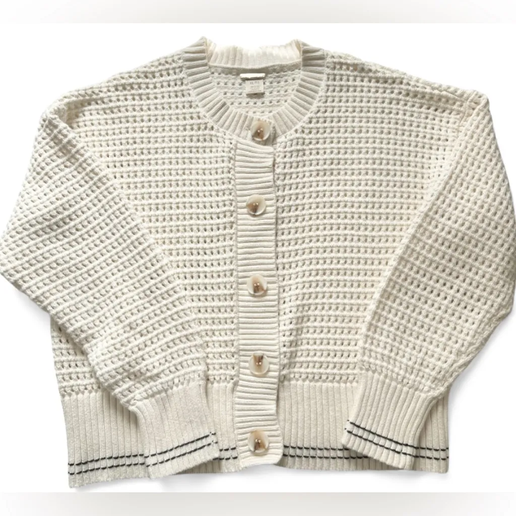 Magaschoni Cream Open-Knit Cardigan - Image 6