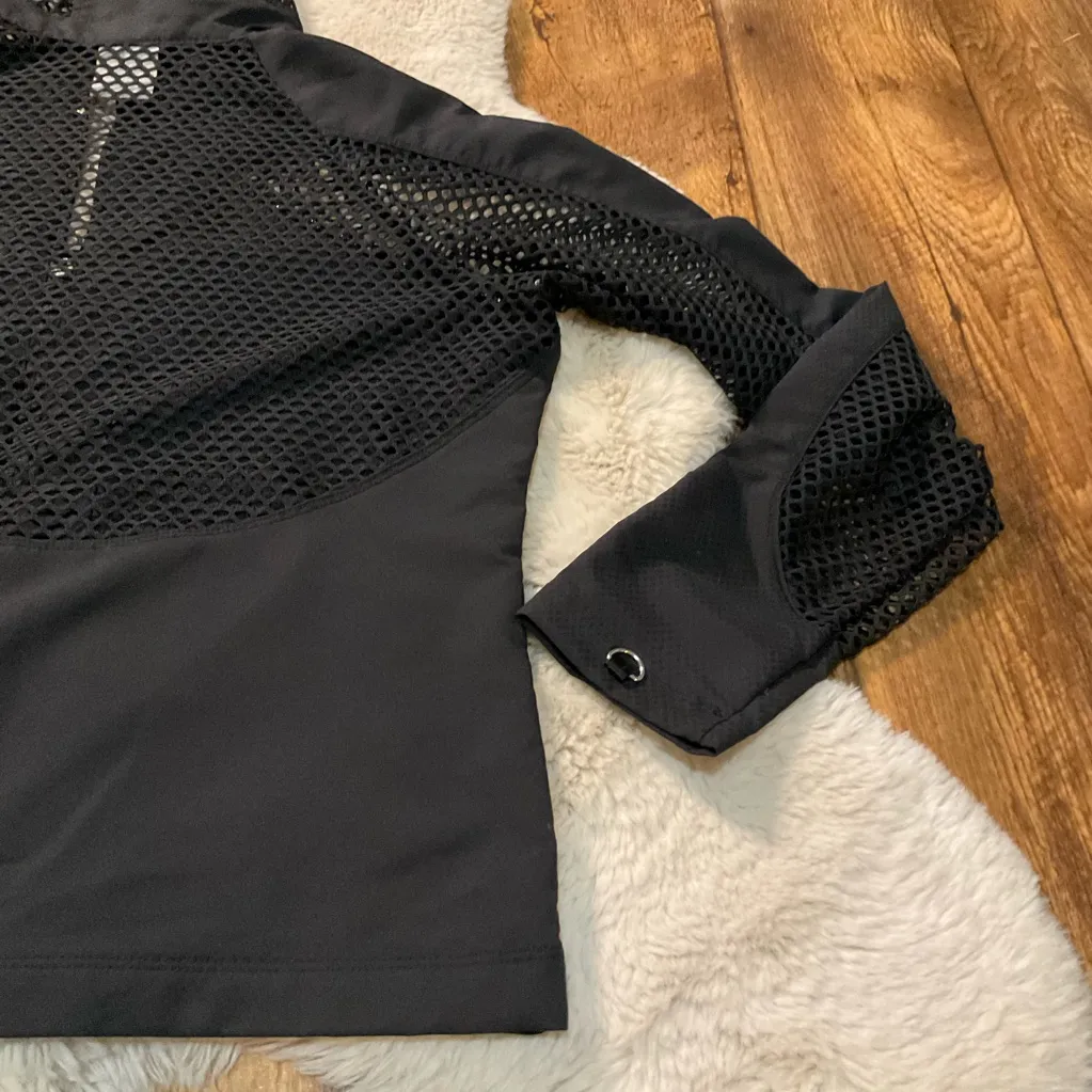 Nike Sphere‎ Dry Jacket Womens Small Mesh Hooded Zip Front Pockets Black - Image 8