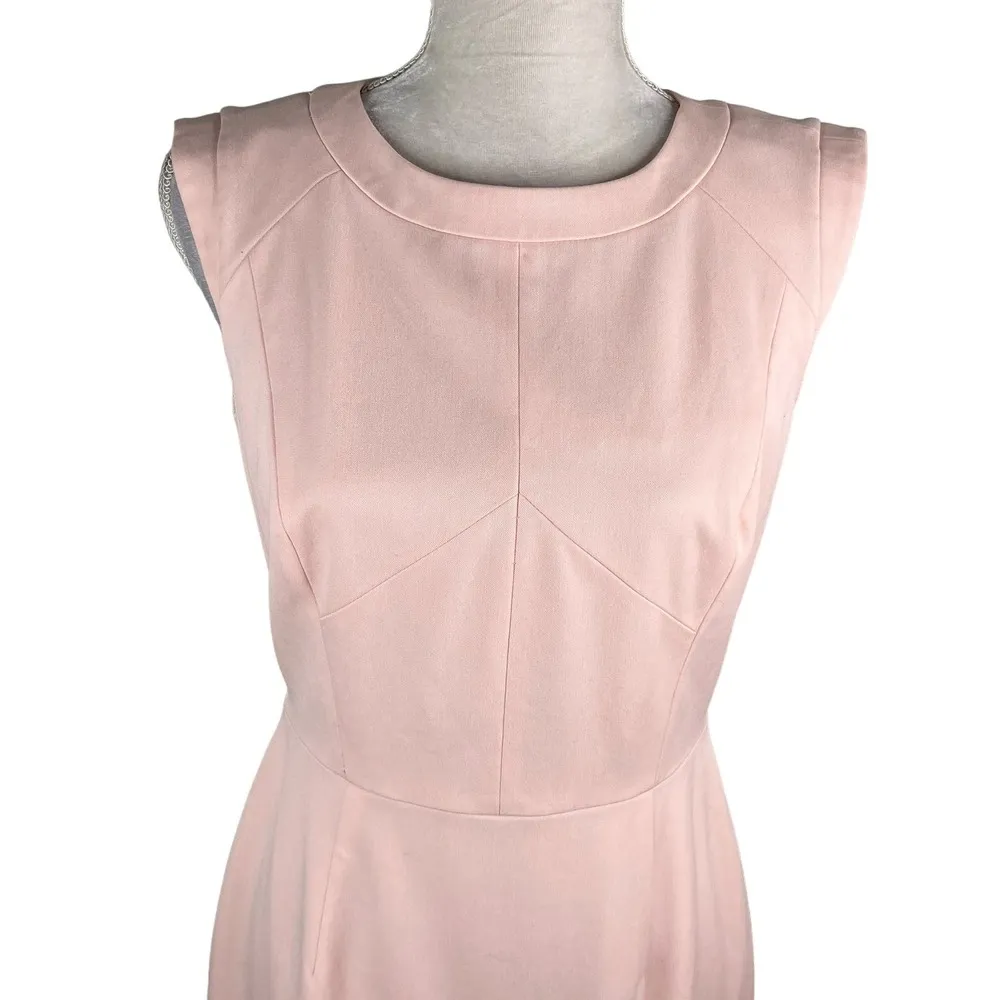 Gianni Bini Dress 6 Pink Cap Sleeves Sheath Lined Back Zipper - Image 5