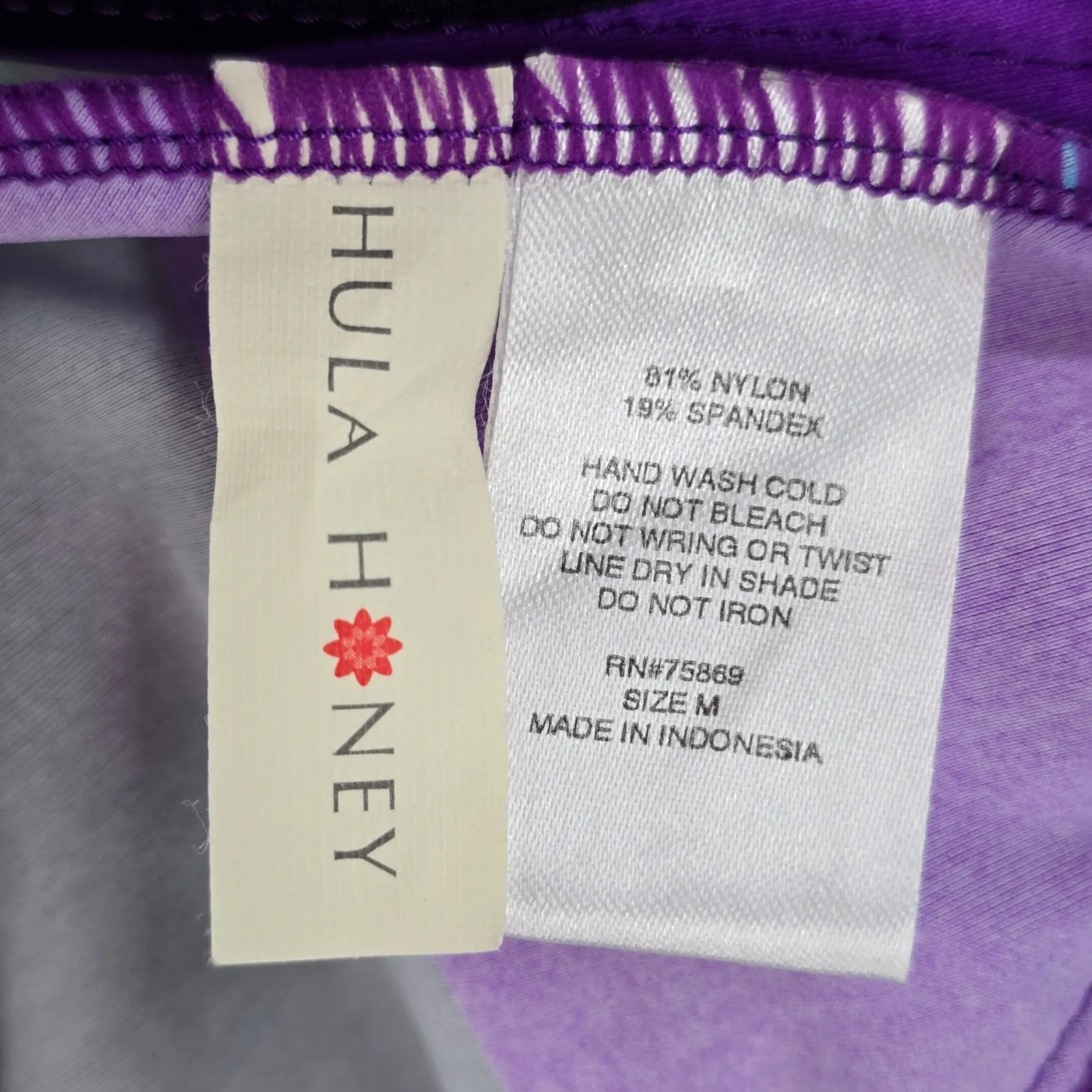 Hula Honey Purple Stripe Tube Cutout Padded Swimwear Tankini Top Medium M‎ - Image 5