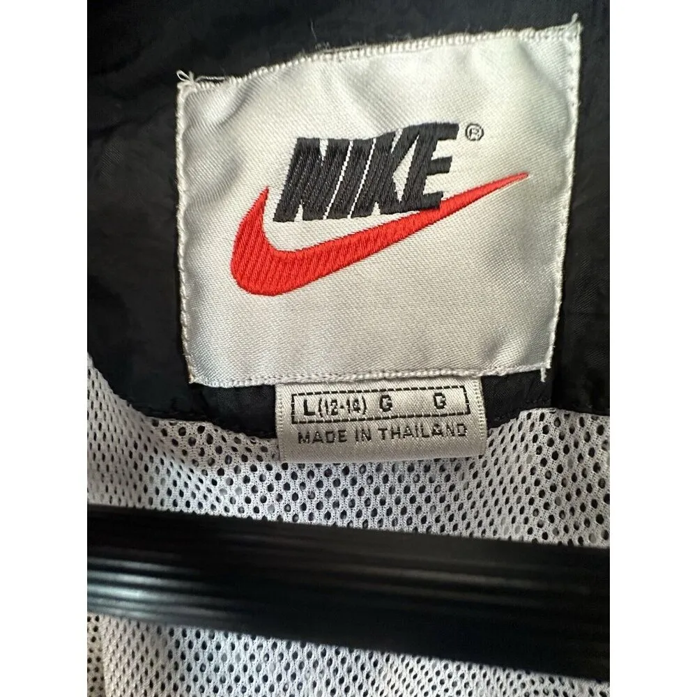 Vintage 90’s Nike Women Windbreaker Jacket Zip Retro Swoosh Purple White Stars L - Image 7