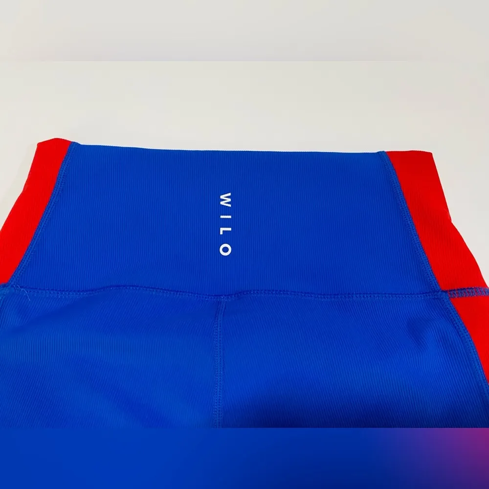 NWT Wilo The Label blue/red ribbed biker shorts size/M Size M - Image 7
