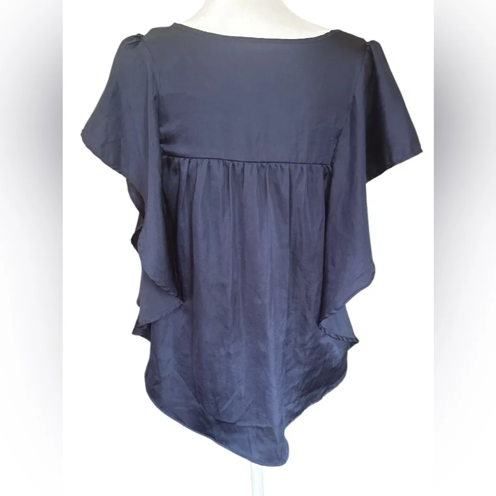 Outback Red Navy Blouse with Tie Detail (The color is between blue and charcoal) - Image 2