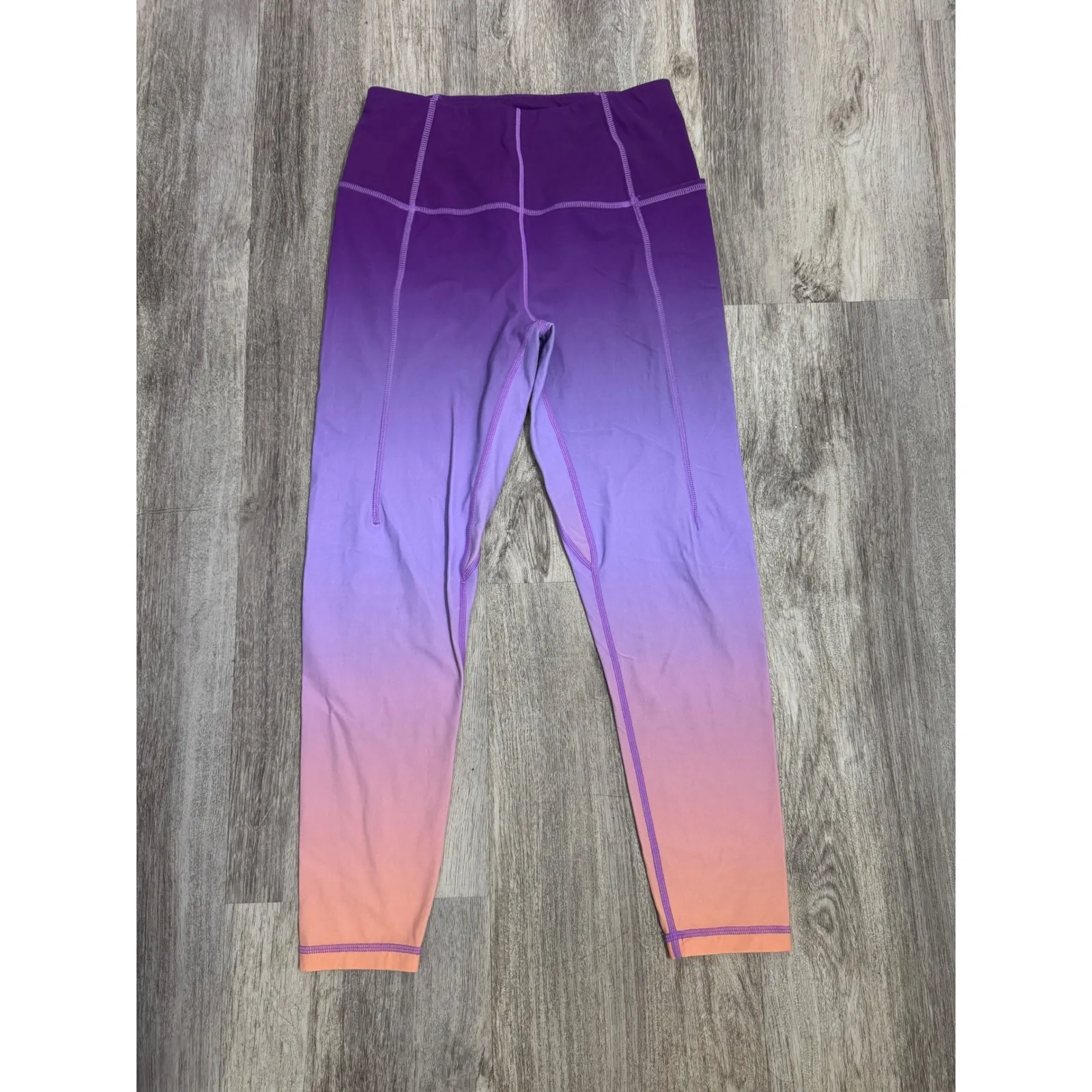 Sweaty Betty Super Soft Ombre Purple Pink Peach 7/8 Length Leggings US 6 - Image 2