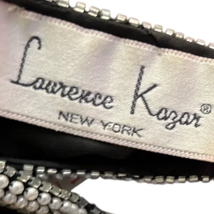 Lawrence‎ Kazar New York Silk Beaded Gown Party Dress Formal Evening Black Size L - Image 4