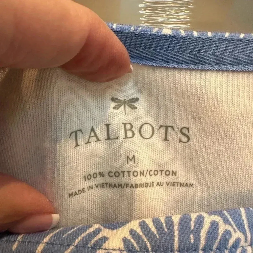 Talbots | Blue Pink Coastal Seashell Beach Fitted Sheath Dress Size M NWT - Image 8