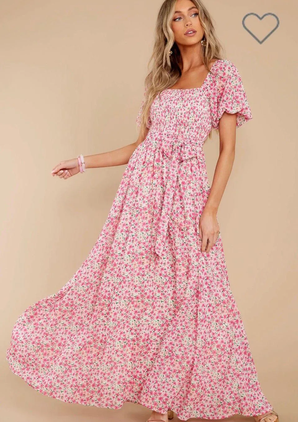 Pink and Red Floral Maxi  - Image 2