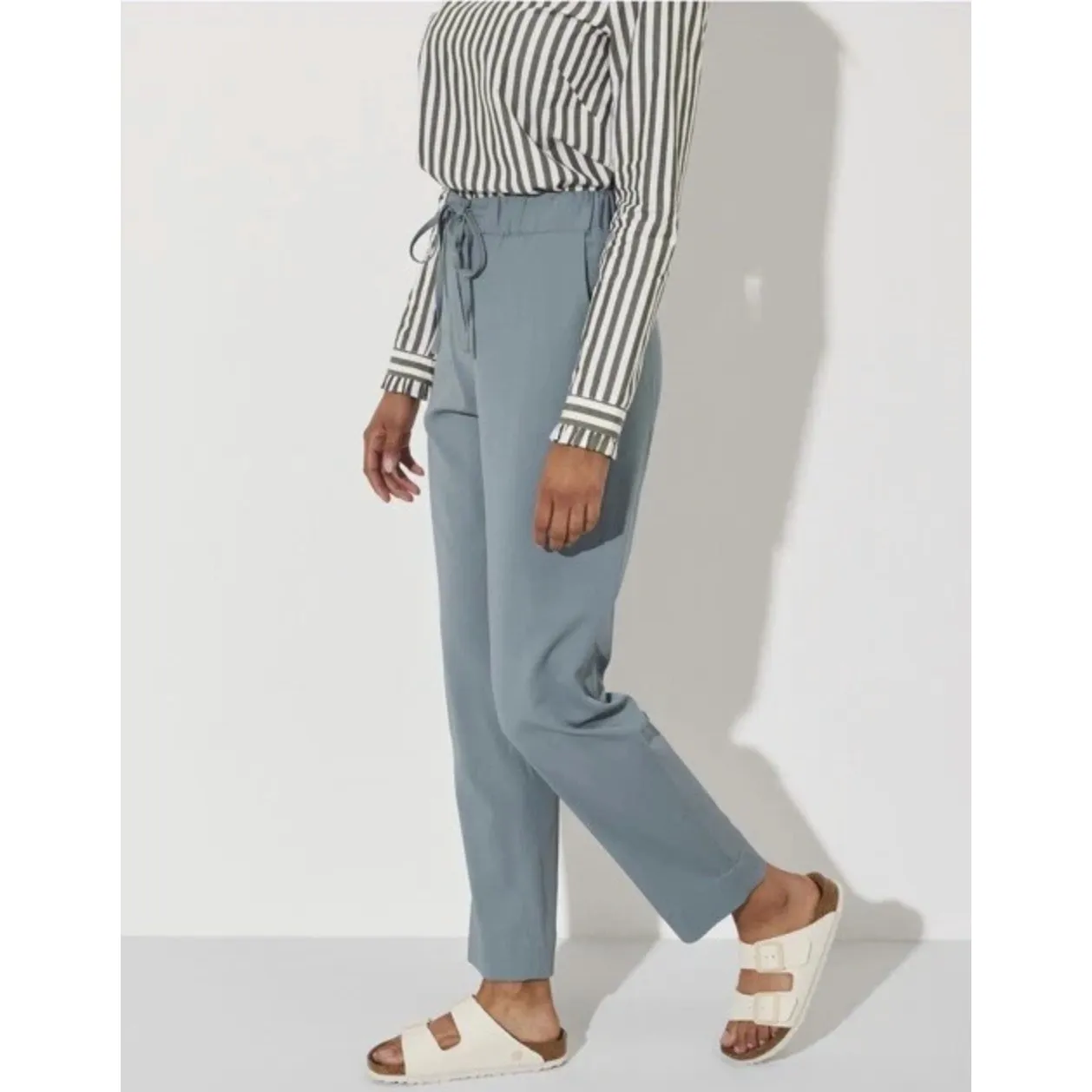 Birkenstock Arizona Rivet Logo‎ Vegan Canvas Eggshell Slides Size 36 Sandals - Image 4