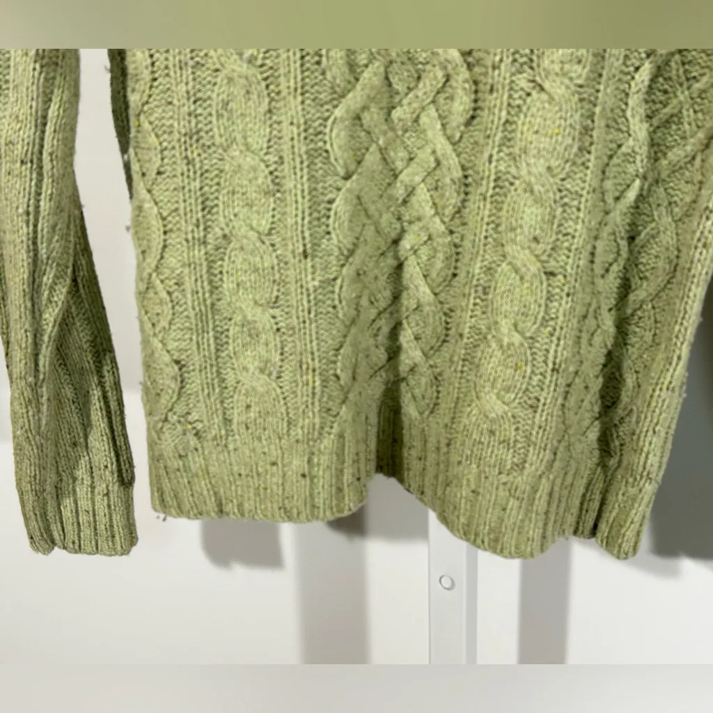 Vintage St. John’s Bay Cable Knit Mock Neck Sweater | Sage Green | Size Small - Image 3