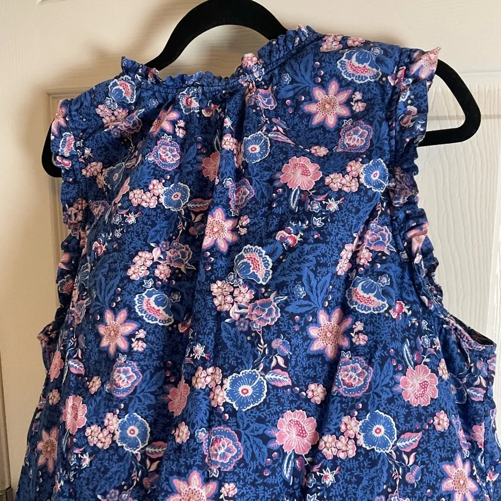 C&C Floral Blue and Pink Women's Top Size X-Large - Image 5