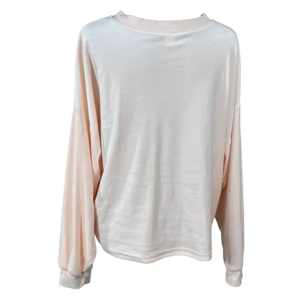 Old Navy Velour Sweatshirt Pullover Light Pink Size XL Extra Large Lounge - Image 3
