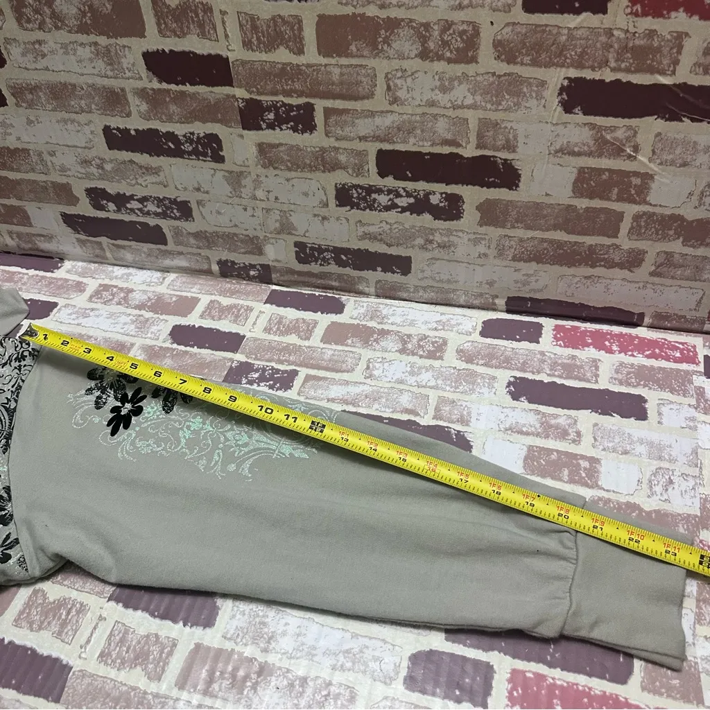 Disney Princess Graphic Hoodie - Cream and Black Floral 2XL - Image 7