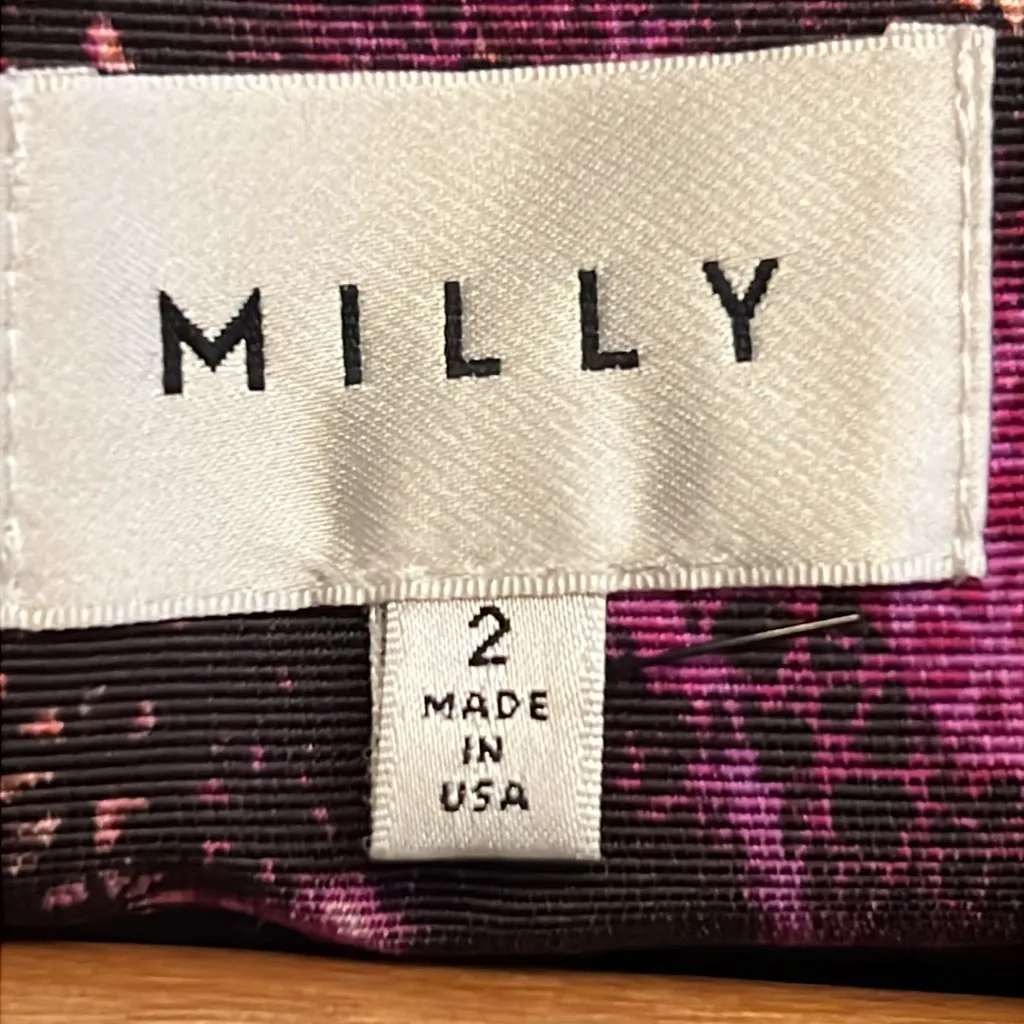 Milly Women’s Chloe Multicolor Froral Cap Sleeve Lined Sheath Dress Size 2 - Image 8