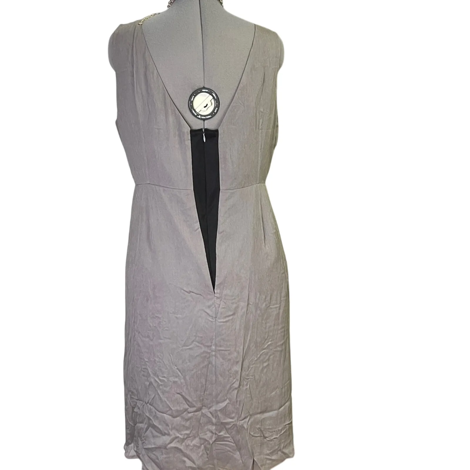 J. Crew Gray silk v neck sleeveless formal Dress - Image 3