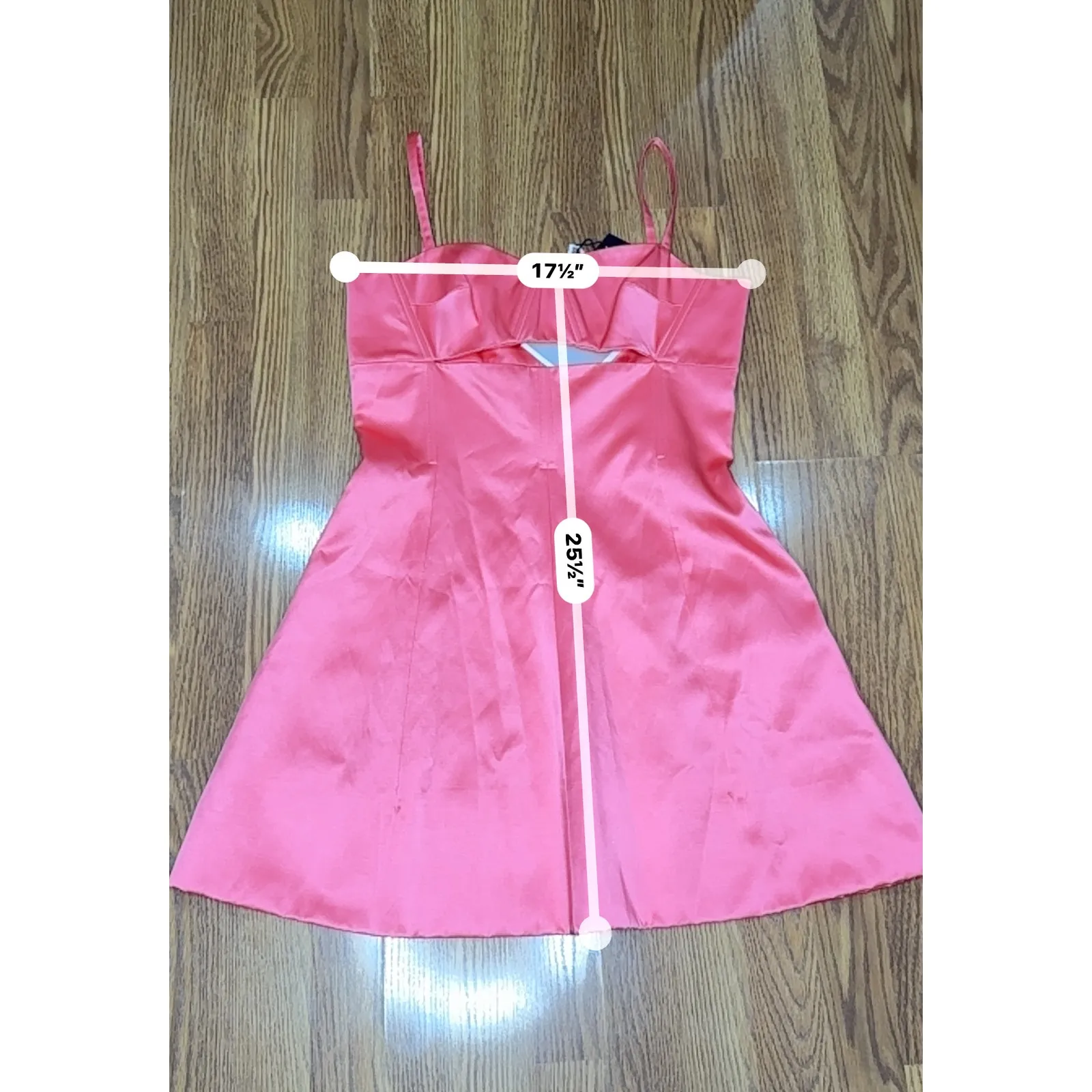 PATOU Pink Cotton Blend Satin Mini Dress FR 44 Cutout Waist Cocktail Party Dress Size undefined - Image 3