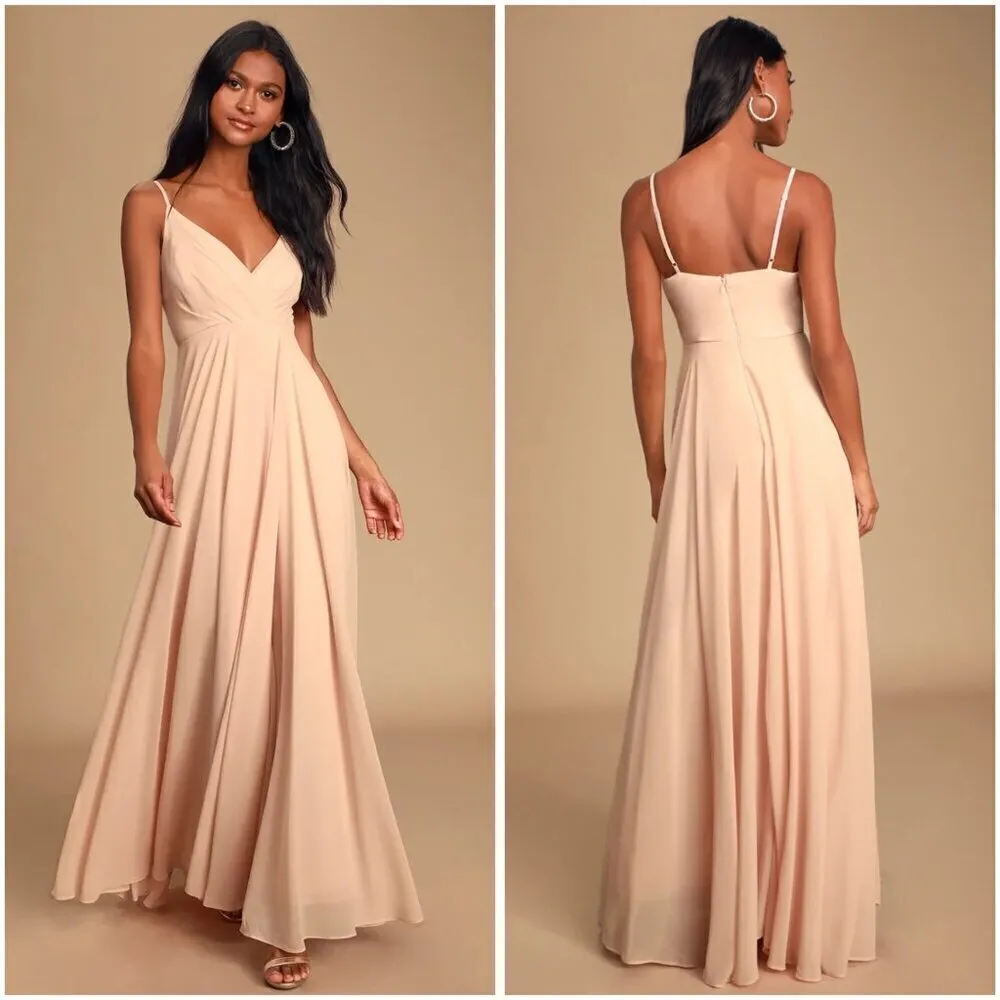 Lulu's All About Love Blush Pink Maxi Dress Size L NWT - Image 2