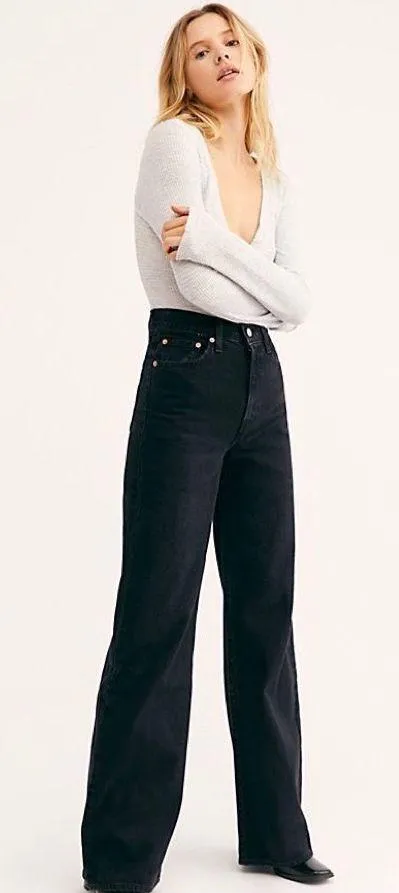 Levi’s 569 Loose Straight Corduroy Black Jeans 29 - Image 2