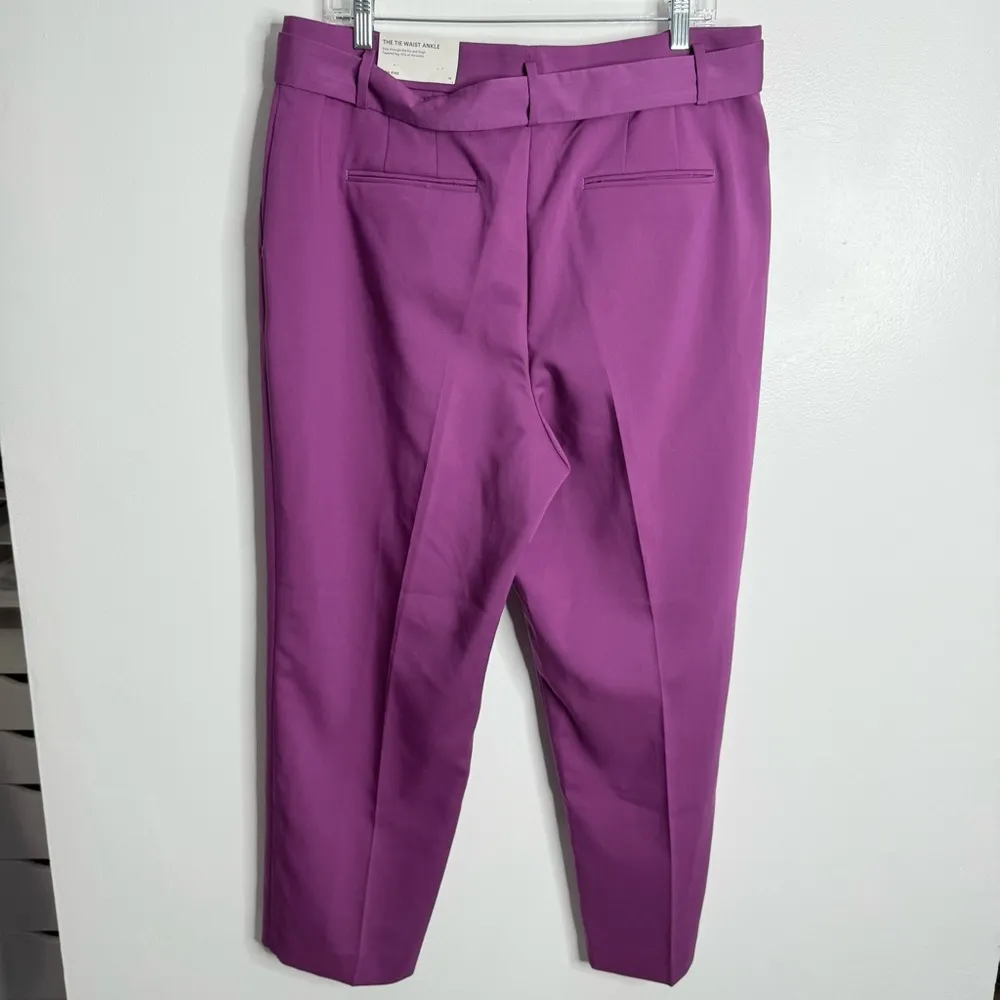 NWT Ann Taylor The Belted High Waist Taper Dress Pant in Twill Size 14 Work Wear - Image 3