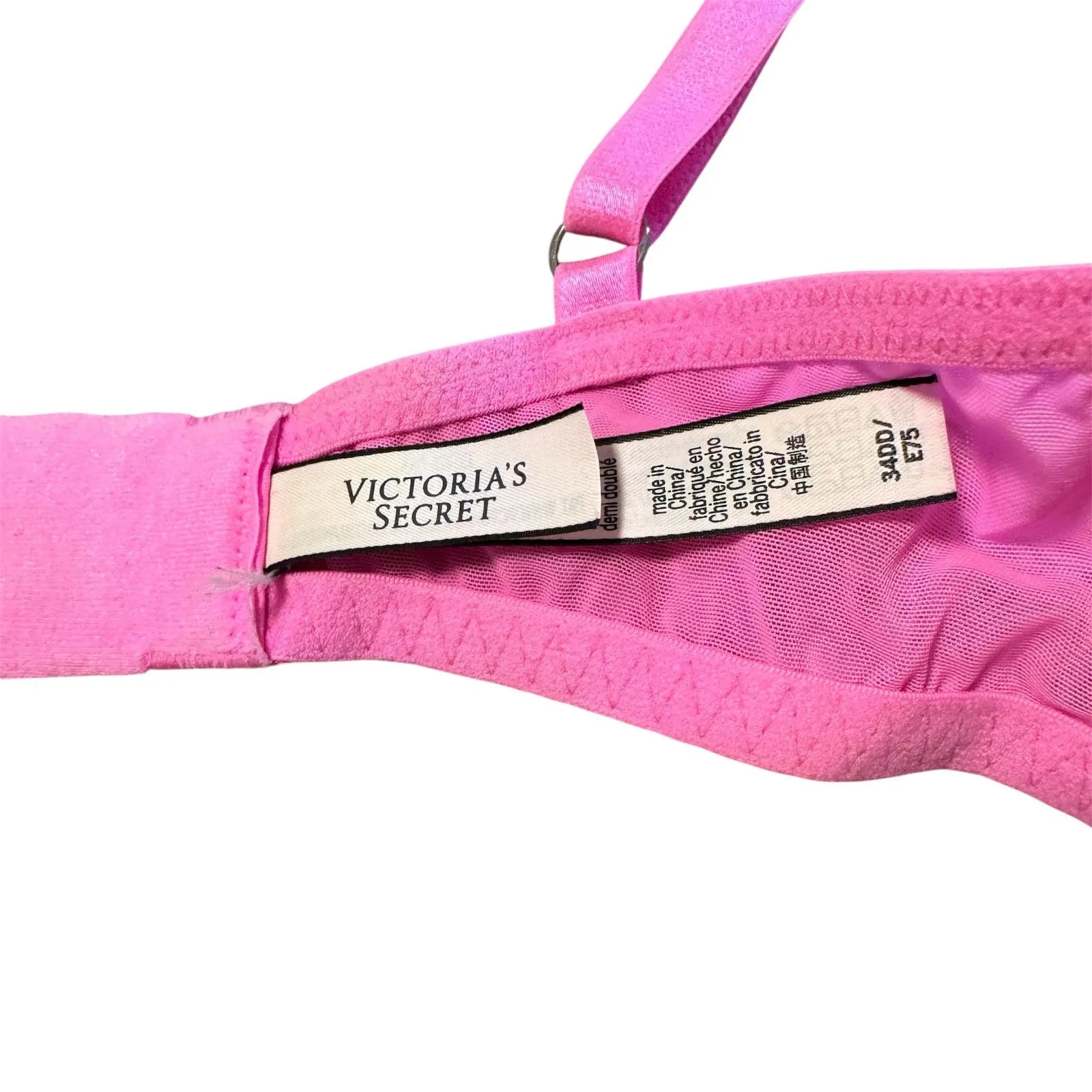 Victoria's Secret | Dream Angels Barbie Pink Lace Demi Bra Size 34 DD (E) - Image 6