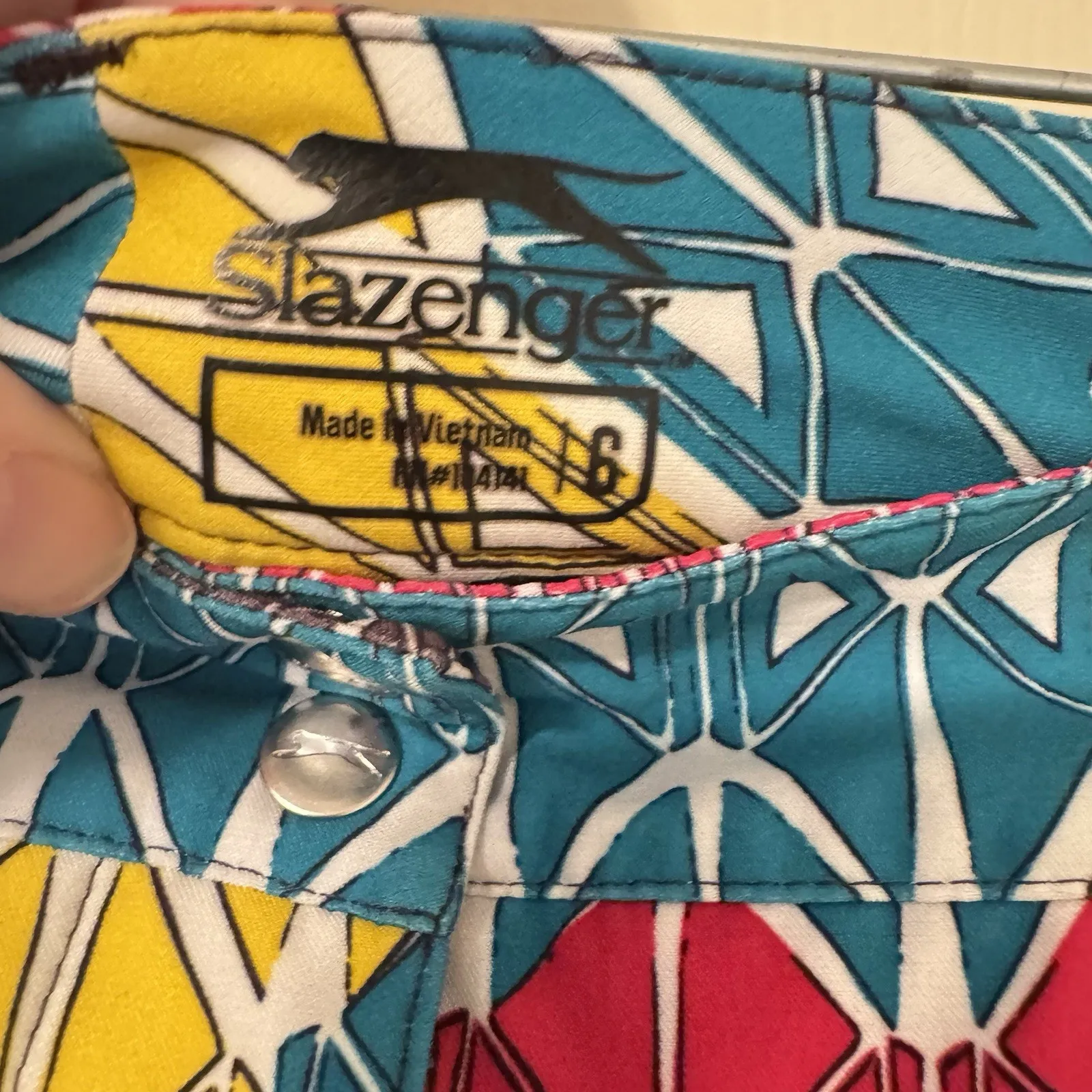 Slazenger Womens Golf Skort Colorful Geometric Skirt Pickleball Tennis Size 8 - Image 3