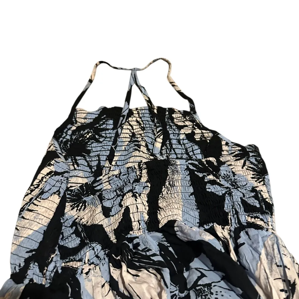 Intimately Free People Heat Wave Blue Floral Maxi Dress Spaghetti Strap Large - Image 9