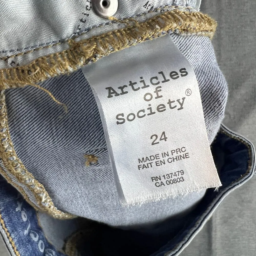 Articles of Society  med light wash skinny jeans Sz 24 - Image 6