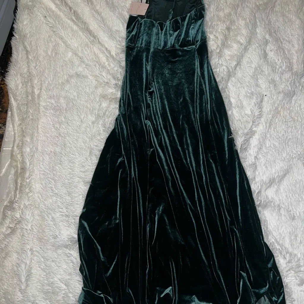 NWT Birdy Grey Ash Velvet Emerald Dark Green Bridesmaid Dress size Large - Image 4