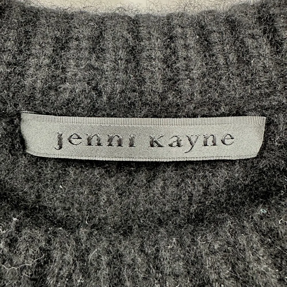 Jenni Kayne | Small | Cashmere Boxy Ribbed Crewneck Fisherman Sweater in Black - Image 6
