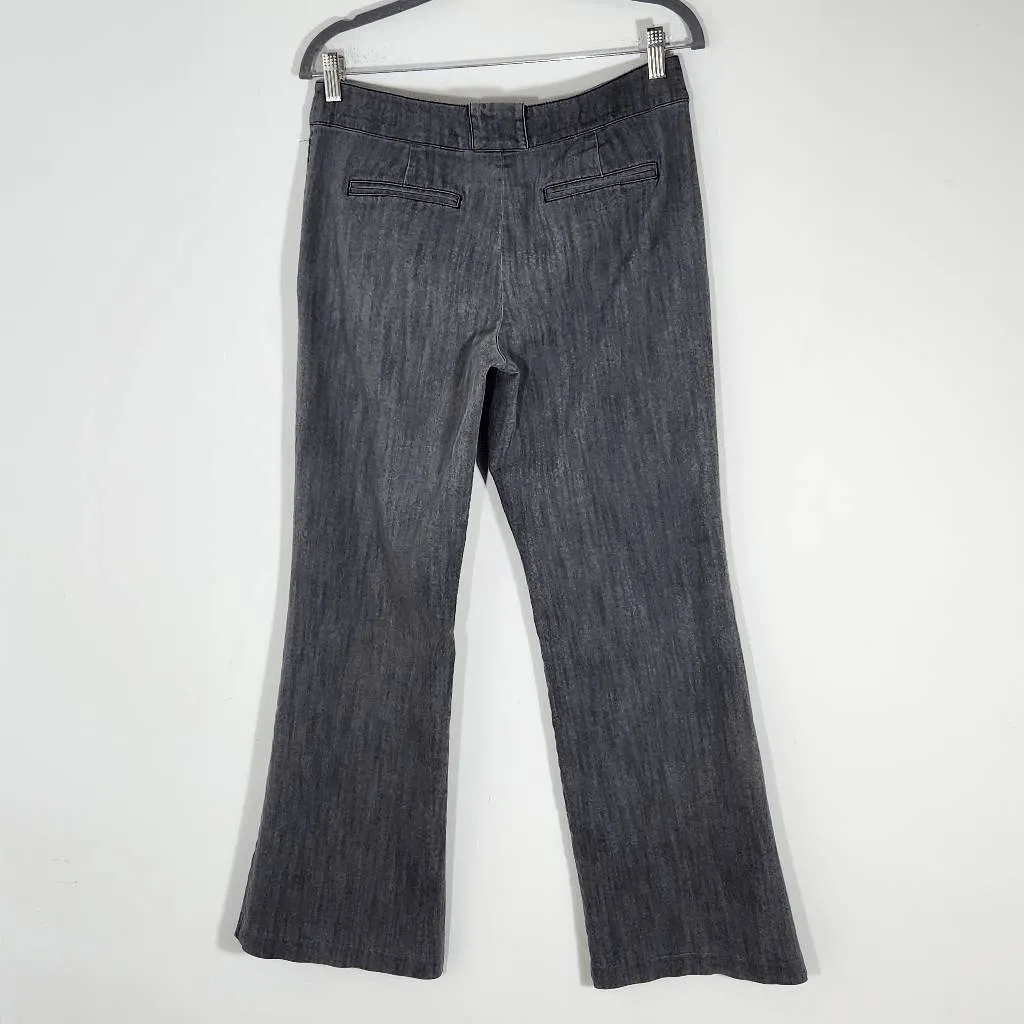 Willi Smith Gray Denim Wide Leg Trouser Jean Size 8 Bootcut Gray Jeans - Image 4