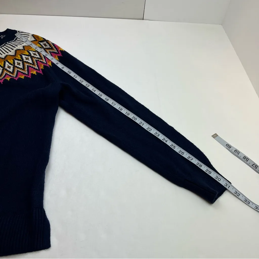 Old‎ Navy Women Navy Blue Fair Isle Long Sleeves Knit Pullover Sweater XL Tall - Image 7