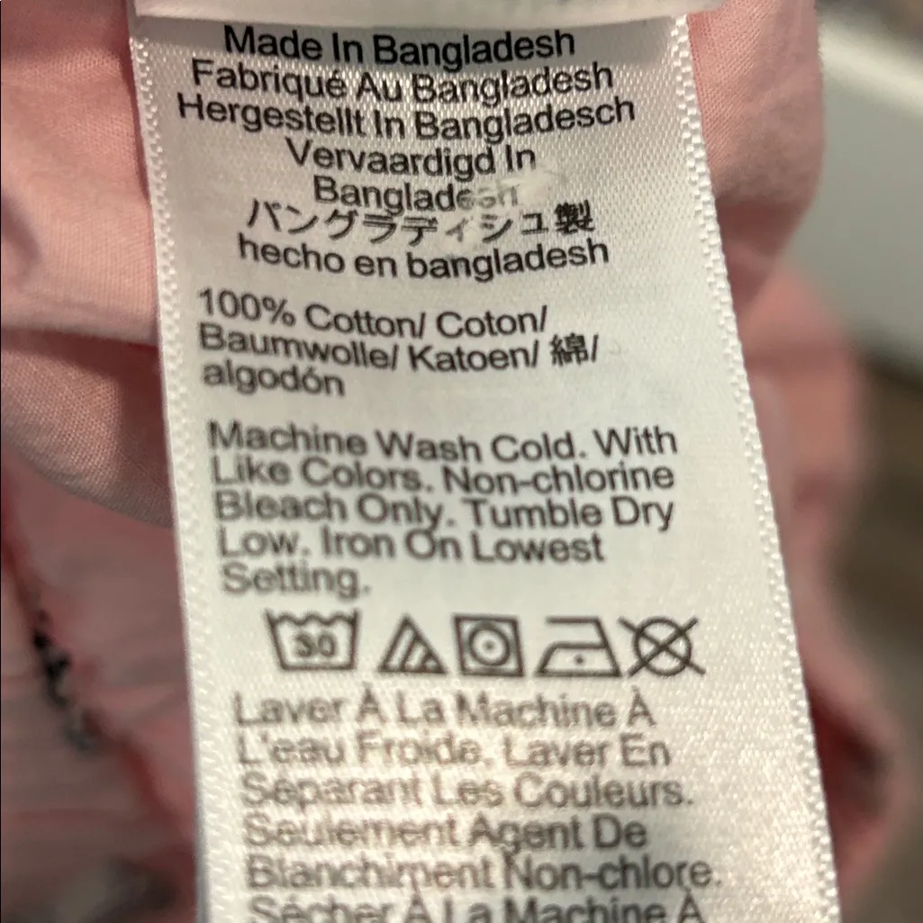 J. Crew Cotton Poplin Cat/Heart Print Cropped Pajama Sleep Lounge Pants Pink M - Image 5