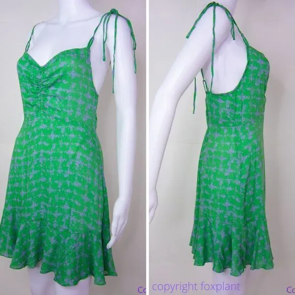 NEW Intimately Free People Caught Up Printed Slip Dress,‎ Green, XS - Image 4