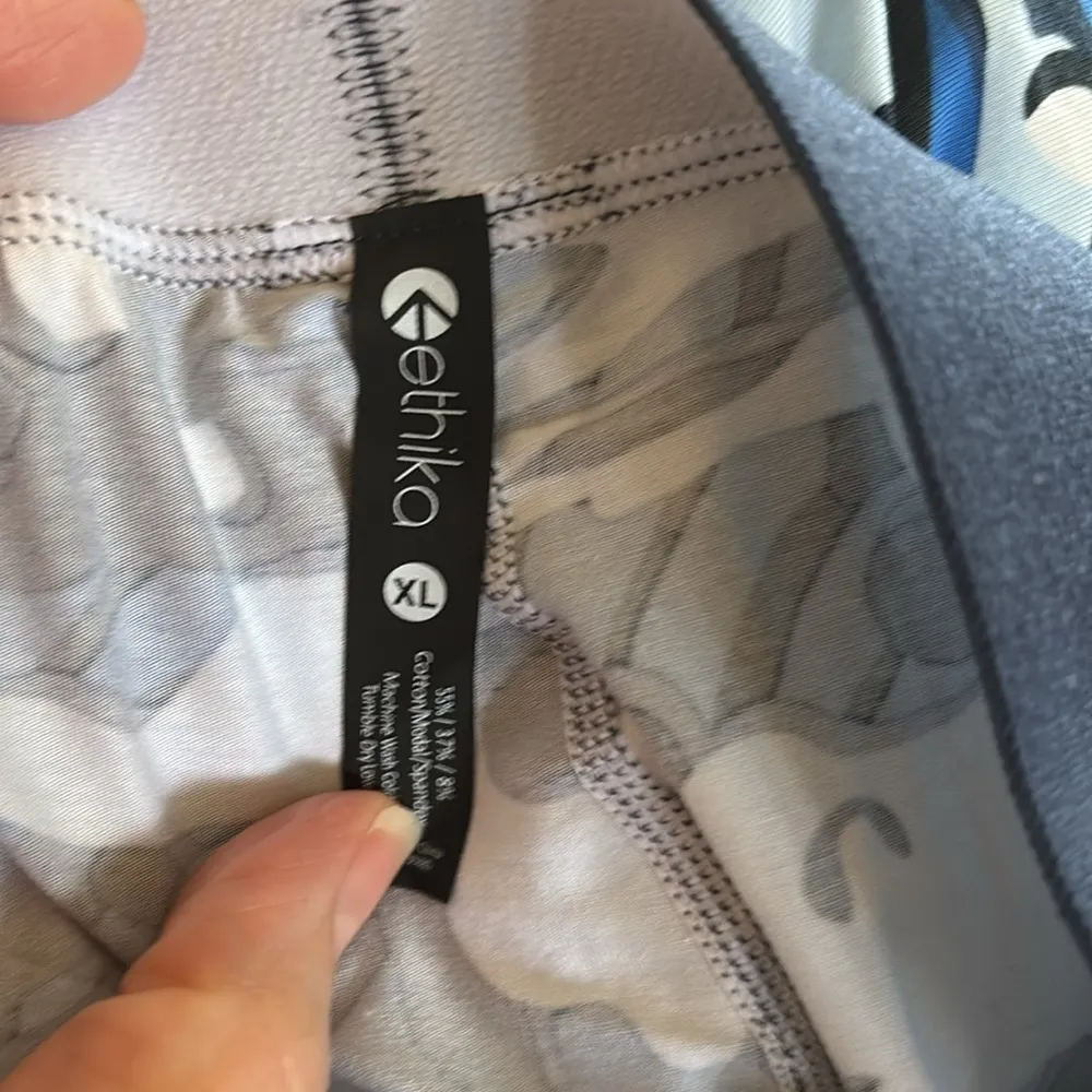 Ethika  Women’s Printed Blue Pull On Legging XL Stretch Soft Modal Yoga Workout - Image 4