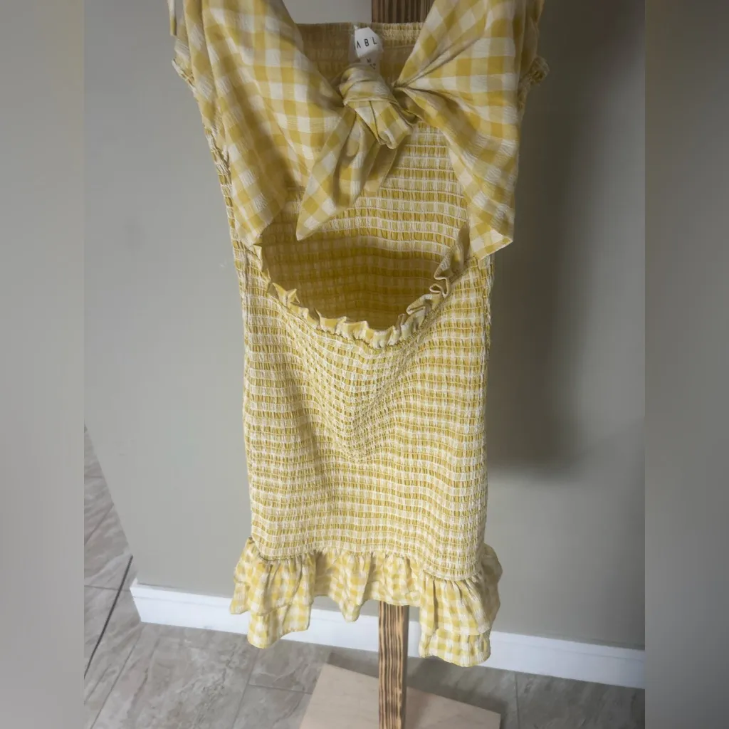 Mable Yellow Gingham Tie - Image 4