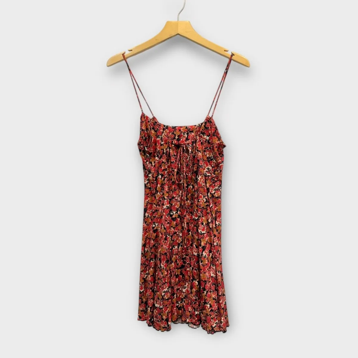 Free People Jamie Strappy Printed Mini Dress in Rouge Multi size Small - Image 5