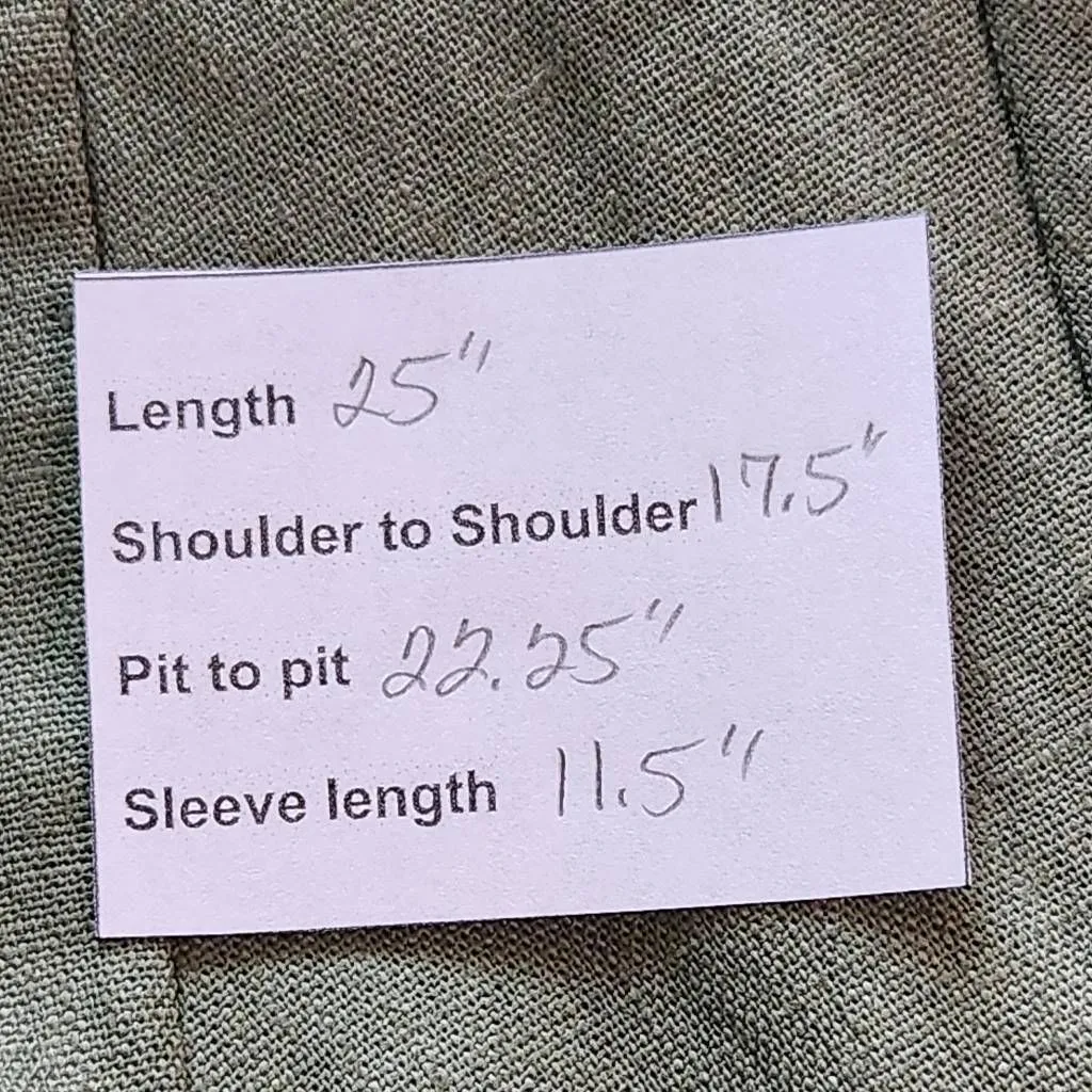 Lady Dorby Green Linen Short Sleeve Blazer NWT Size 16W Olive Green Blazer - Image 9