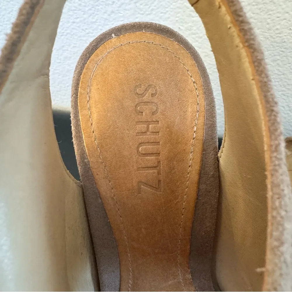 Schutz Elegant Tan Women's Platform hit Heels  Dress Sandal Pumps (6,5В) - Image 14