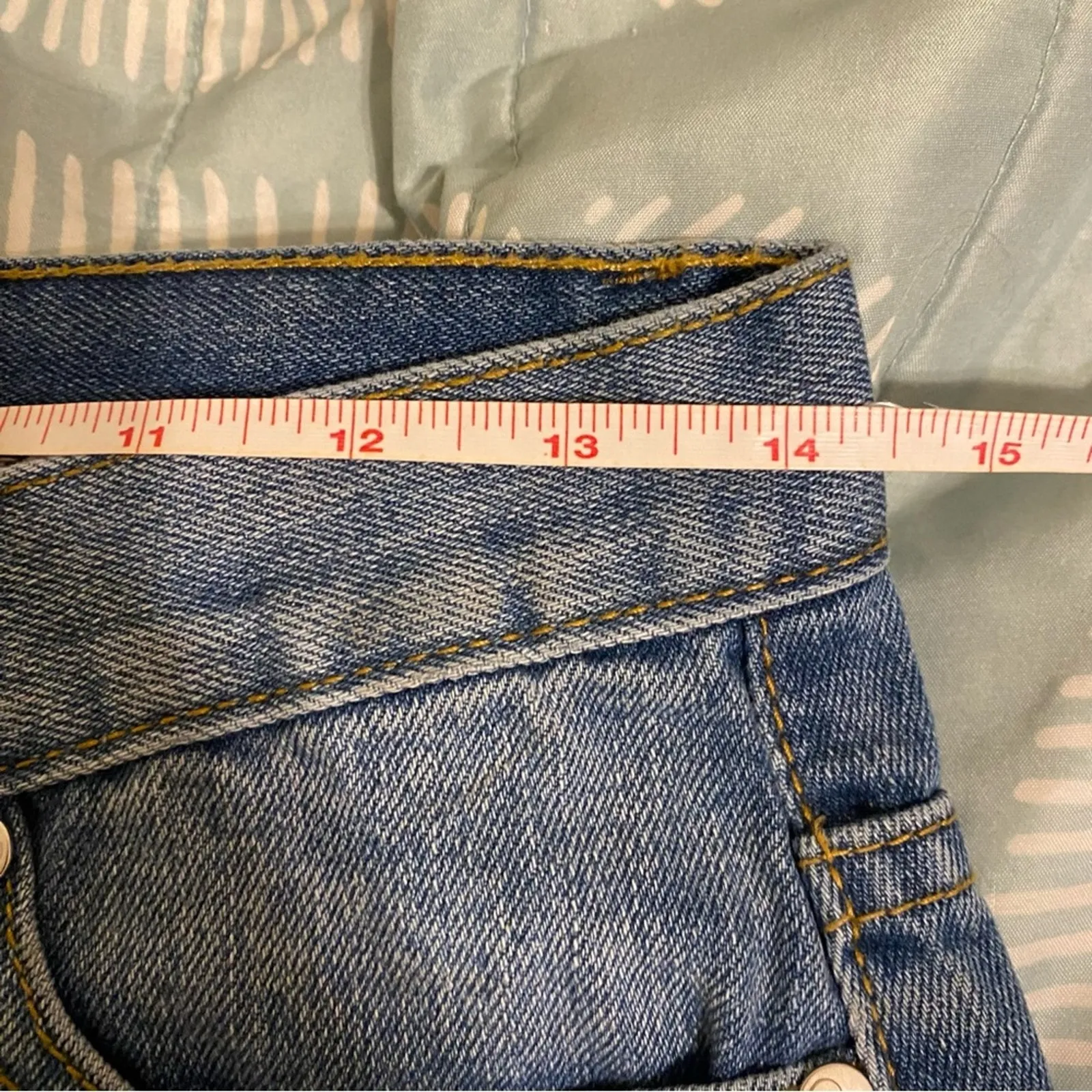 POL Distressed Jean Denim Mini Skirt Size Medium NWOT - Image 6