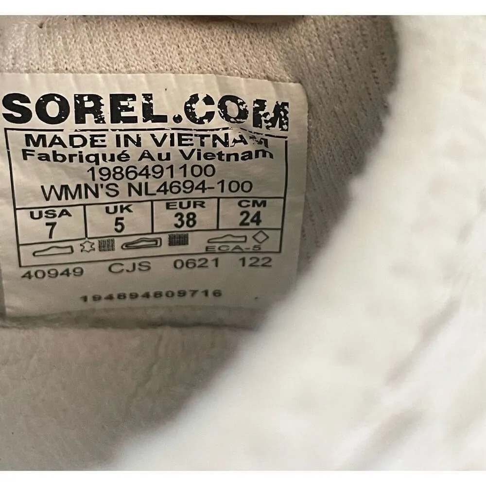 Sorel Kinetic Impact Women’s Size 7 Sneakers Cream/ Yellow Slip on Comfortable - Image 9