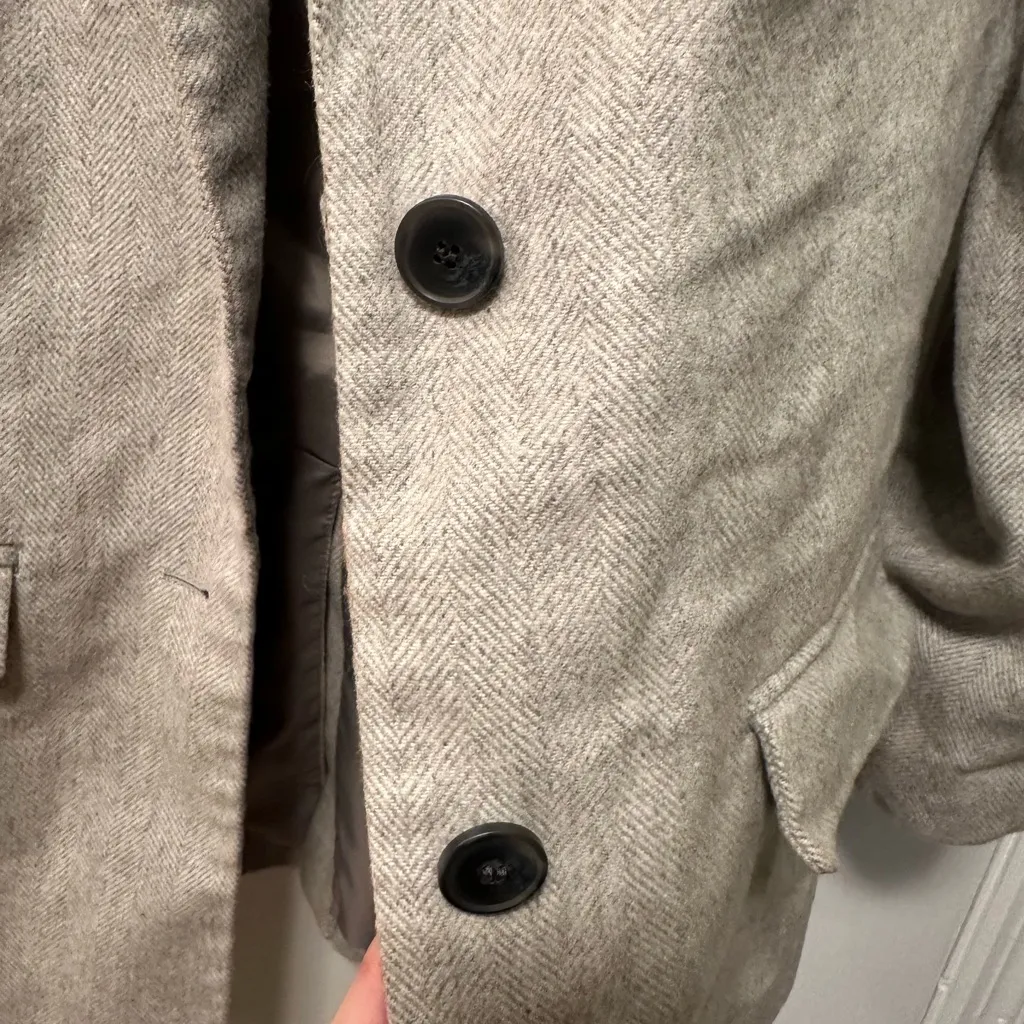 Talbots Gray Herringbone Wool Blend Blazer‎ - Image 2