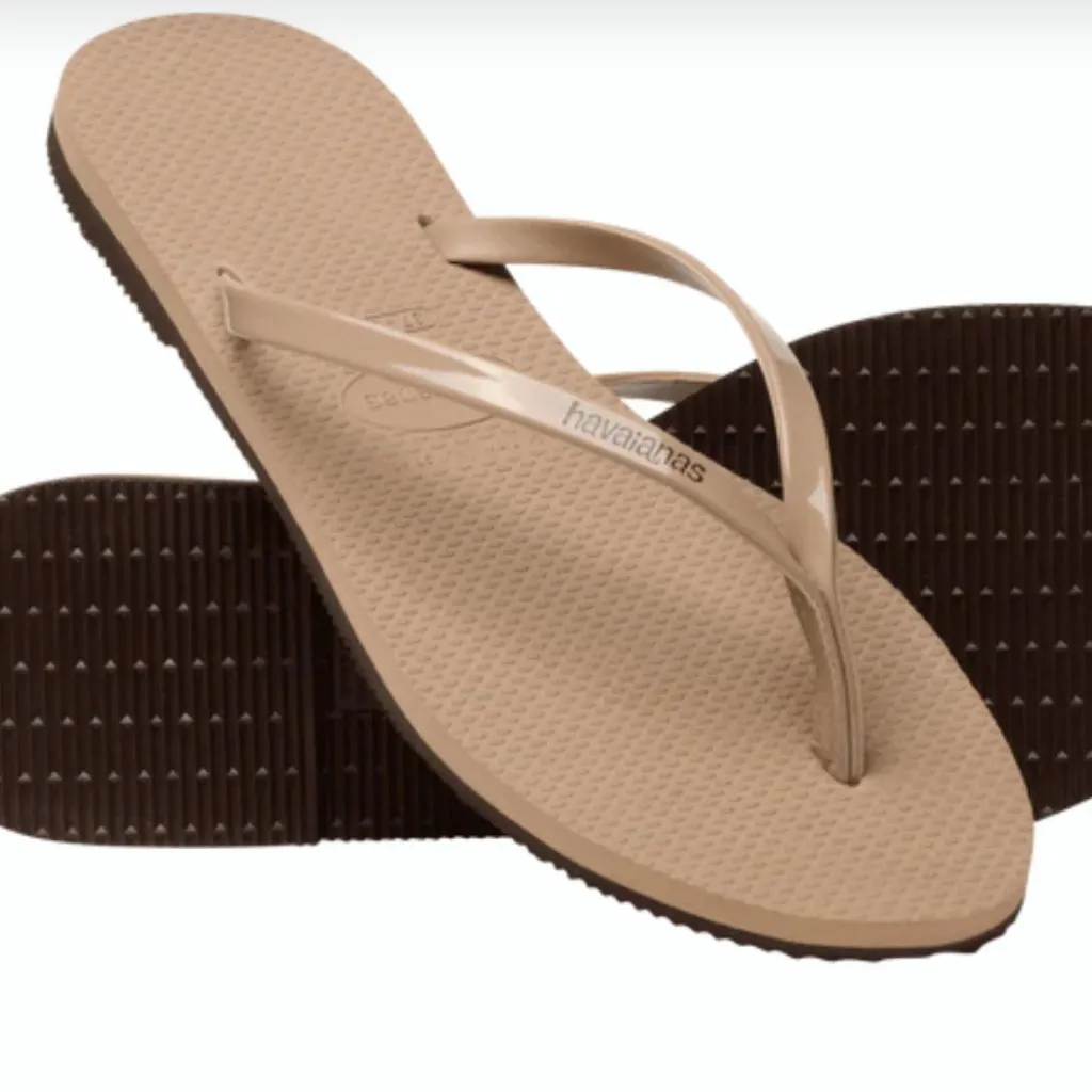 Havianas You Metallic Nude Flip Flop Thong Size 41/42 (11-12) NWOB - Image 3