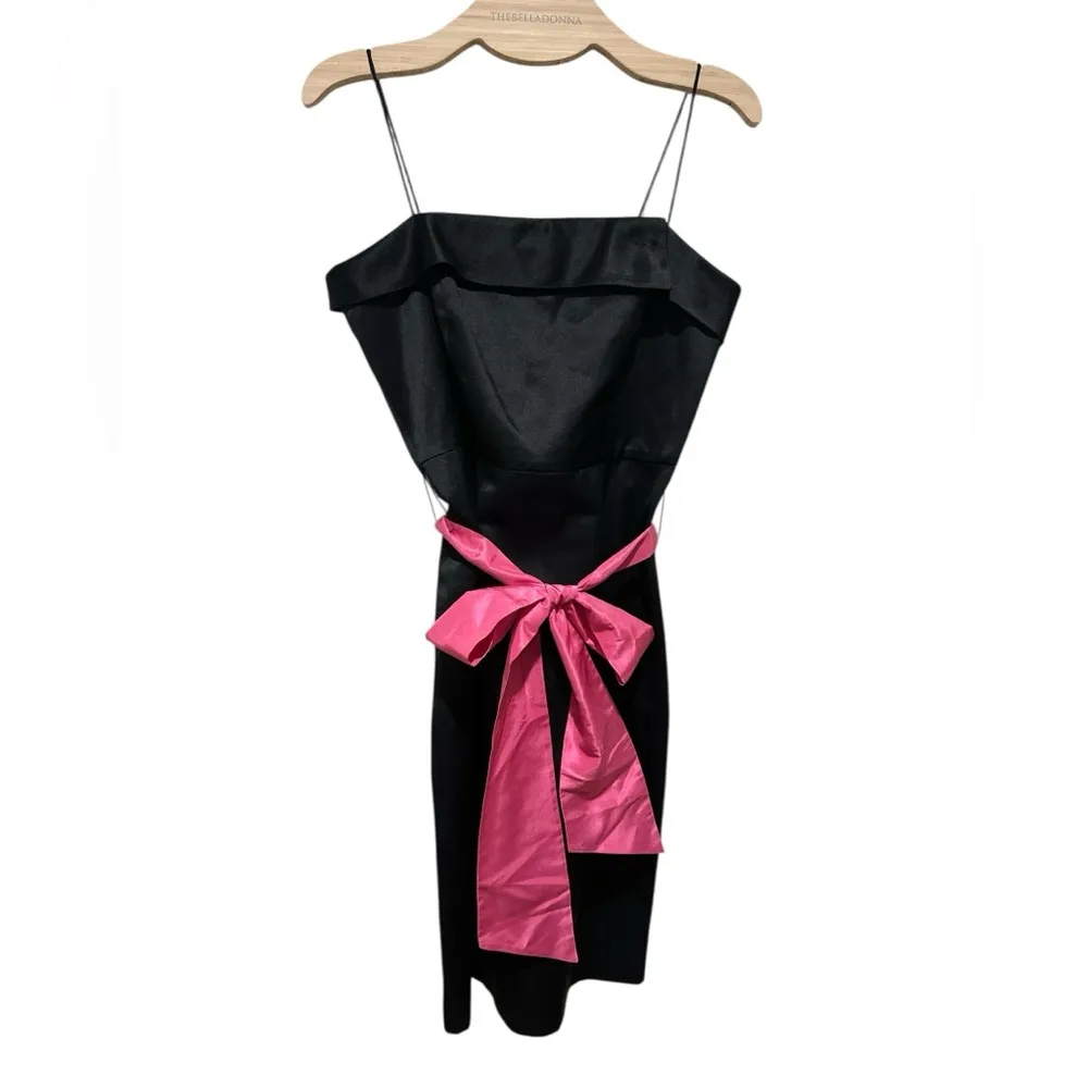LILLY PULITZER COLLECTION DAZZLING DRESS SLEEVELESS BLACK PINK SATIN FANCY PARTY - Image 2