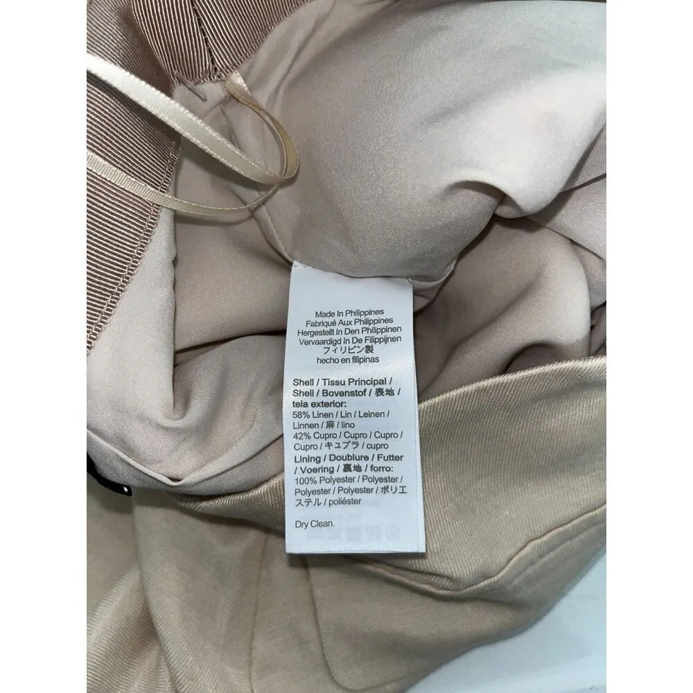 J.Crew Button Front Linen Cupro Blend Skirt Size 2 Womens Tan Lined Fall Wear - Image 5