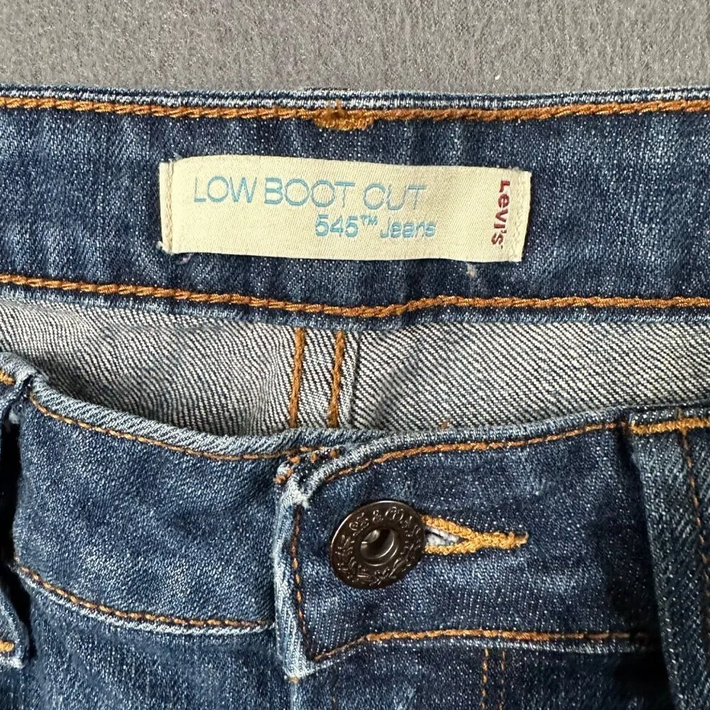 Levis Womens 8 M 545 Low Rise Boot cut Jeans Medium Wash Blue Jeans Flap Pockets - Image 8