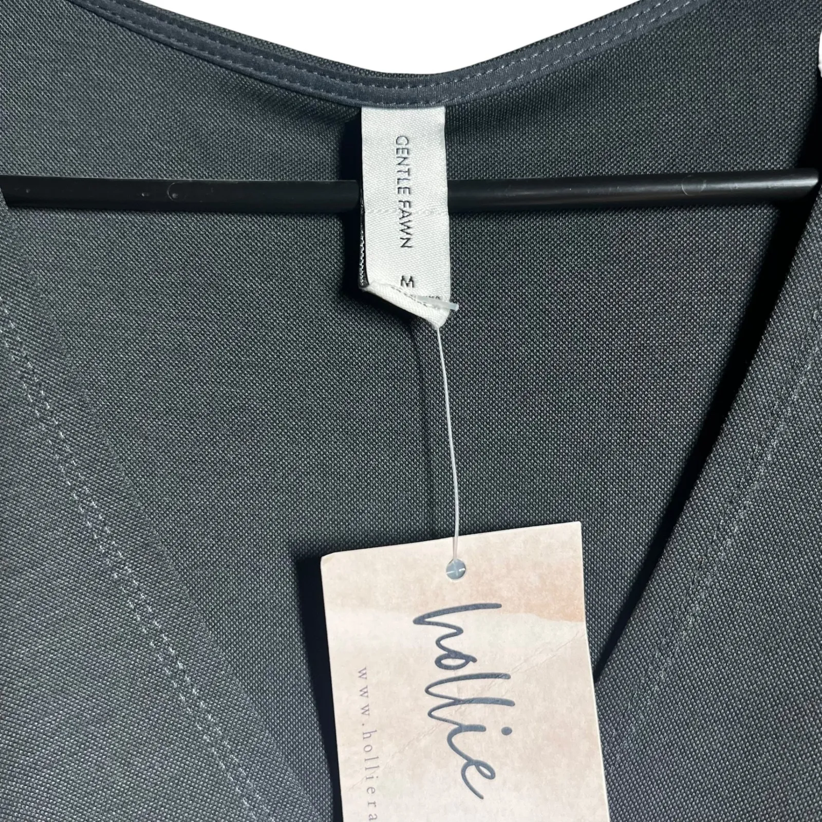 NWT Gentle Fawn Black Long Sleeve Twist Front Midi Dress Size Medium - Image 5