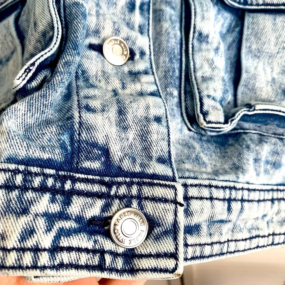 Denim Jean Jacket Oversized with Pockets Acid Wash - Image 5