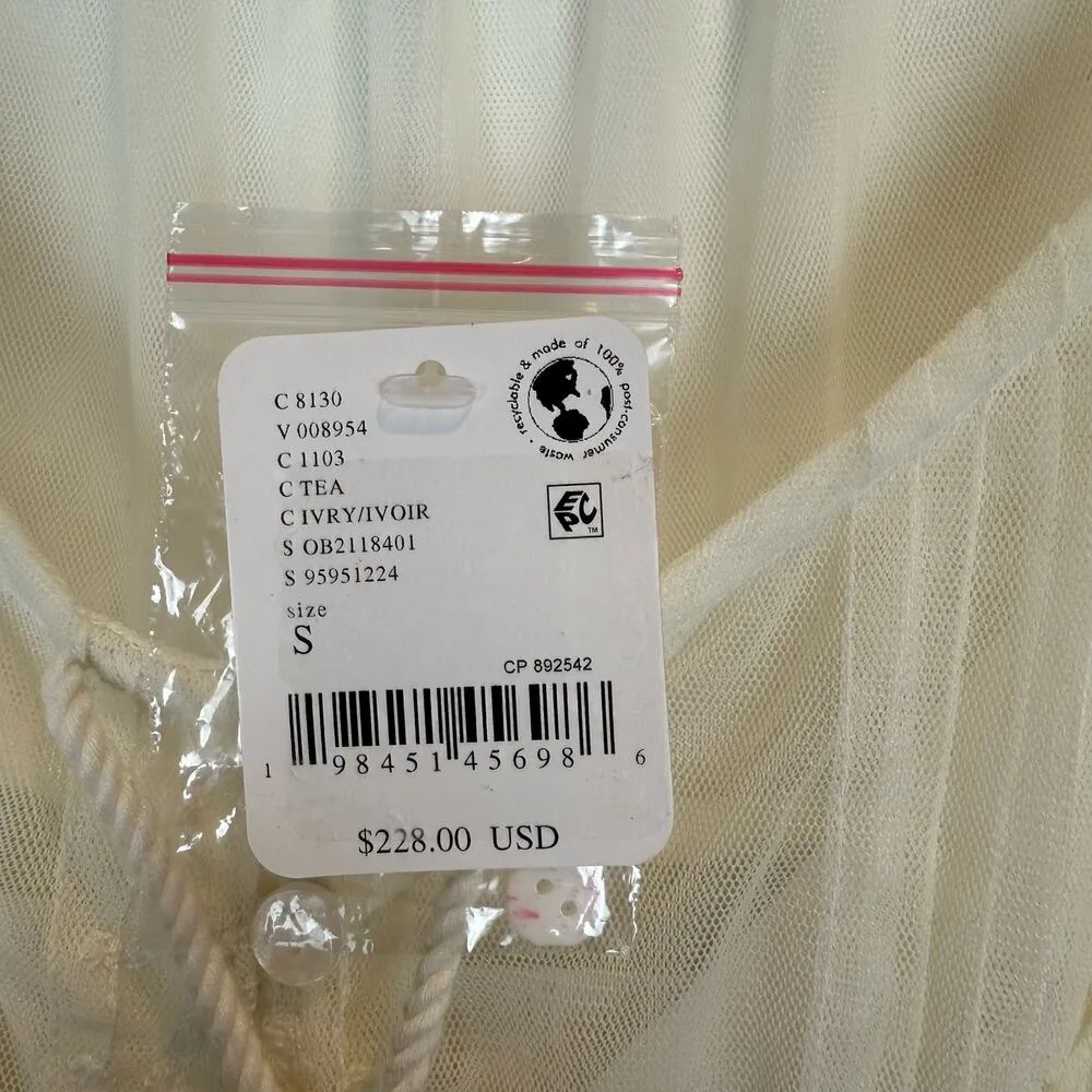 Free People Stevie Embroidered Maxi Dress Tea Flowy Ivory Sheer Floral Lined S - Image 16