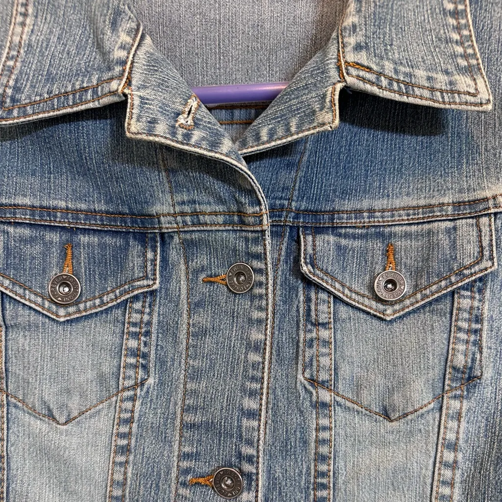 Vintage Blue Denim Blue Jean Jacket juniors large Size undefined - Image 5