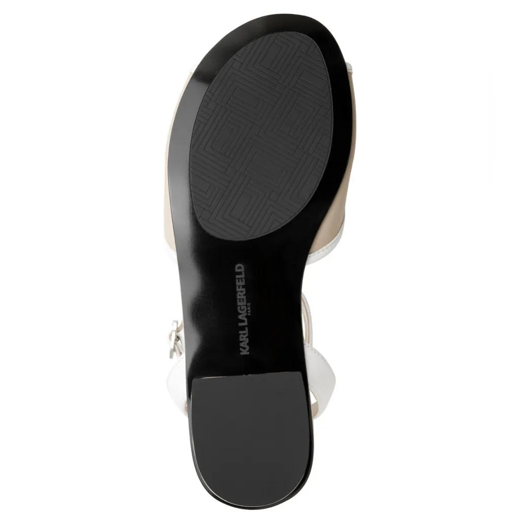 KARL LAGERFELD PARIS Women’s Cabria Ankle-Strap Nude Flats- Size 9.5- Sandals - Image 5