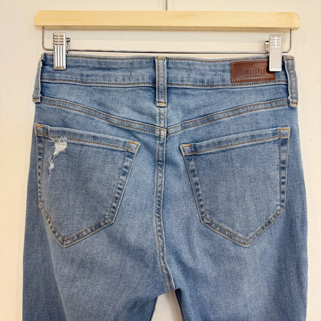 Hollister SHORT High Rise Flare Jean Boho Western Bohemian Bell Bottoms Denim 28 - Image 7
